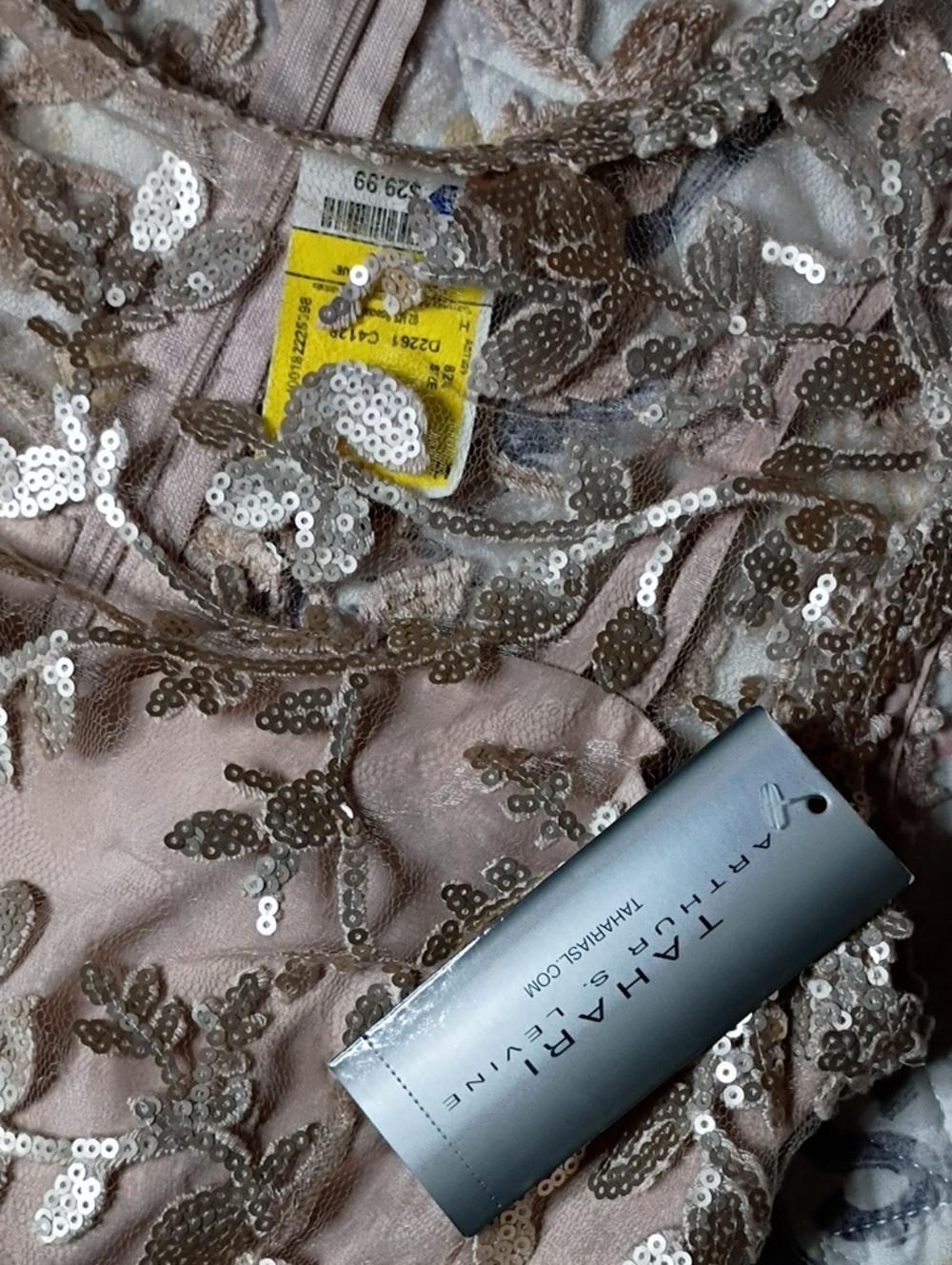 NWT Tahari Elegant Blush Sequin-Embellished Dress Size (2) - Picture 11 of 11